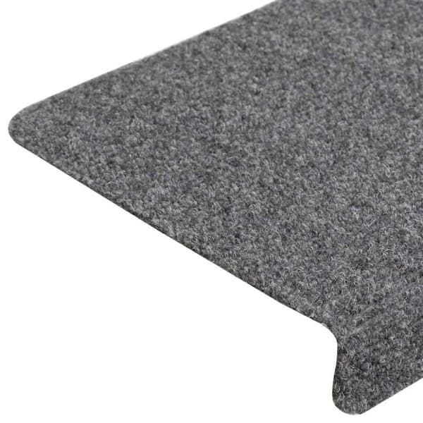 Trappmattor självhäftande 20 st 65x21x4 cm ljusgrå rektangulär kant