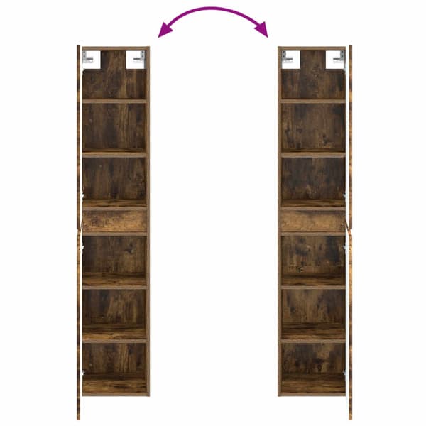 Badrumsmöbelset 3 st Rökt ek 33 x 34,5 x 160 cm Konstruerat trä