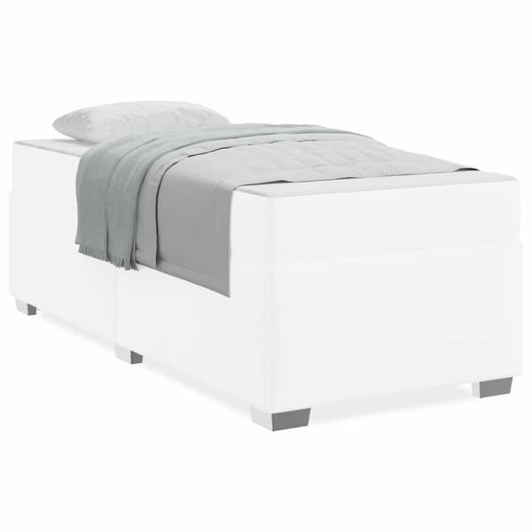 Sängram med madrass Vit 100 x 200 cm tyg