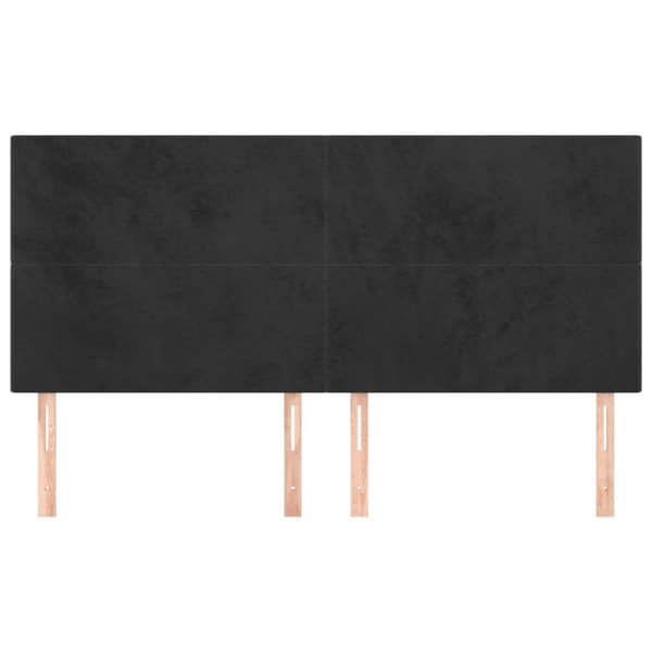 Sänggavel svart 200x5x118/128 cm sammet