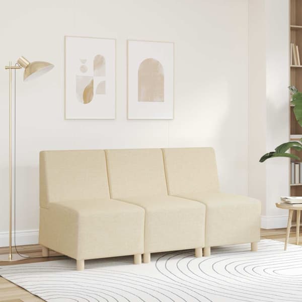 Modulsofa utan armstöd Kräm tyg