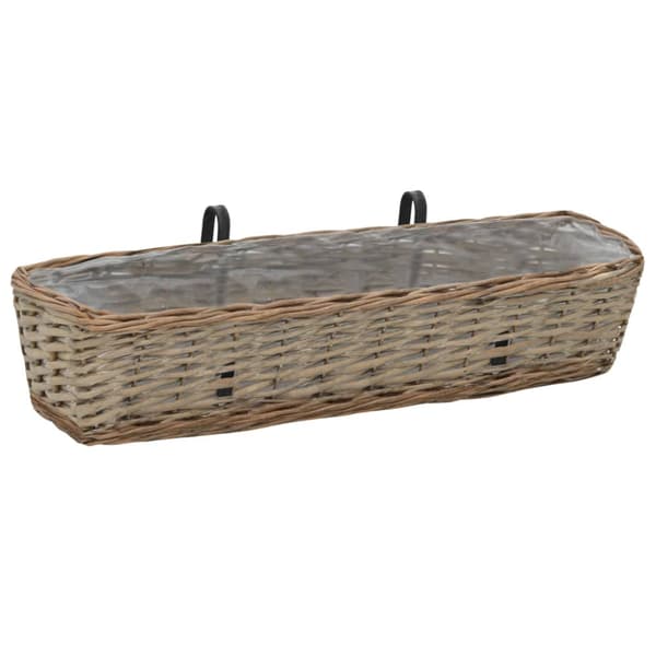 Balkonglåda 2 st korg med PE-foder 80 cm