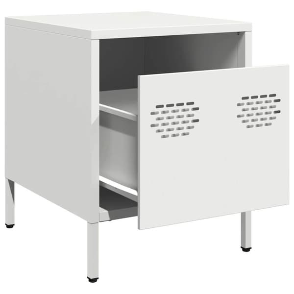 Sängbord vit 35x39x43,5 cm stål