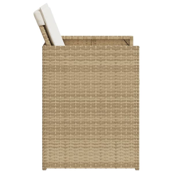 Trädgårdsstolar med dynor 4 st beige konstrotting