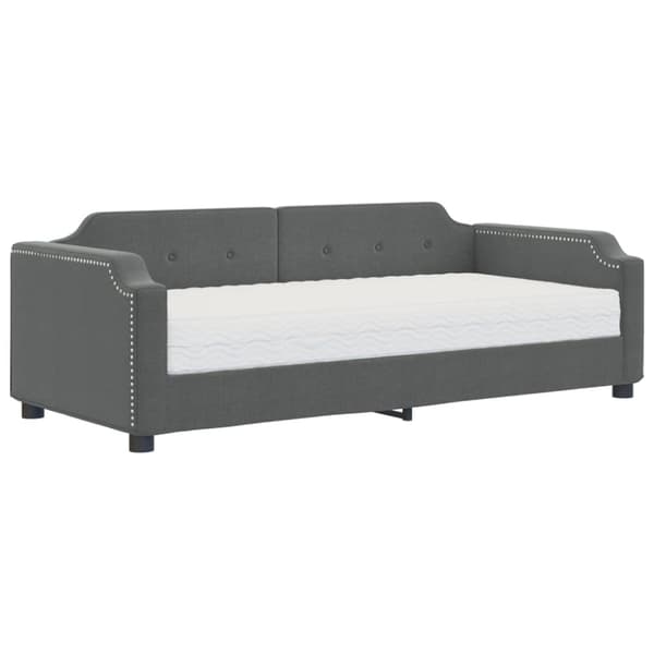 Dagbädd med madrass mörkgrå 90x190 cm tyg