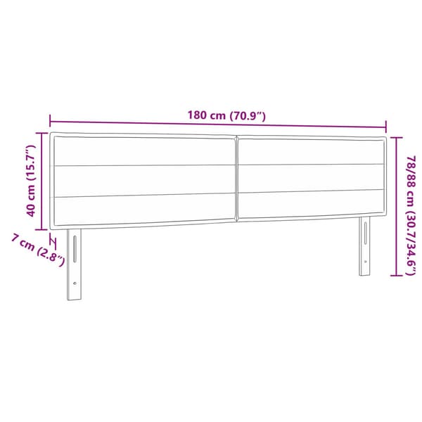 Huvudgavel Blå 180 cm tyg
