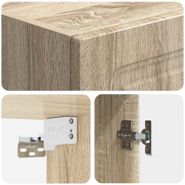 Skåpset 2 pcs Sonoma-ek Konstruerat trä