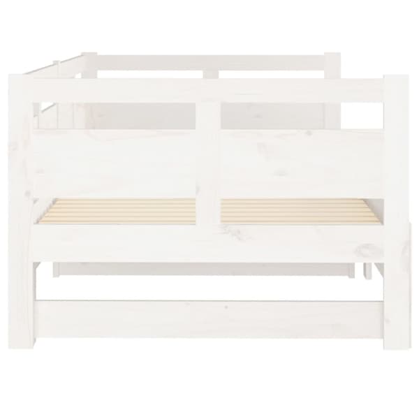 Bäddsoffa vit massiv furu 2x(80x200) cm