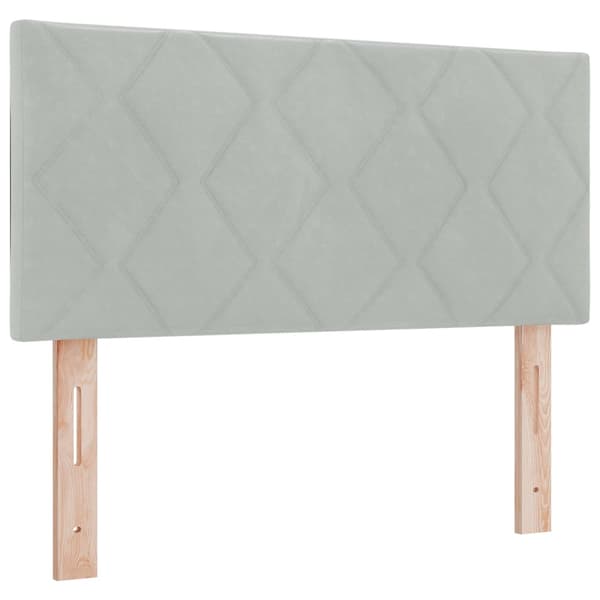 Boxspring säng med madrass och LED Ljusgrå 120 x 200 cm Sammet