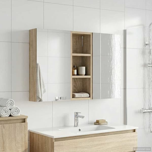 Badrumsskåpsset 3 st 80 x 10,5 x 50 cm Konstruerat trä