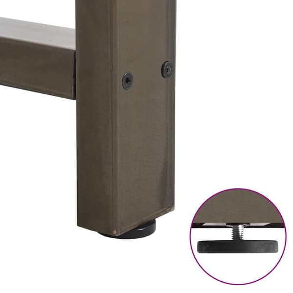 Matbordsben naturstål 2 st 80x(72-73) cm stål