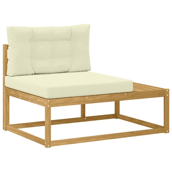 Utomhussoffset med kudde Vit 277,5 x 198,5 x 73 cm Polyester