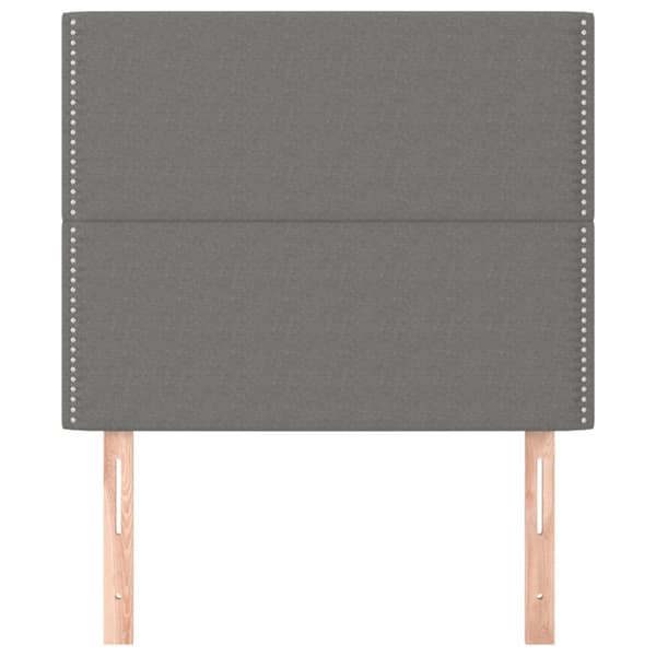 Sänggavel mörkgrå 100x5x118/128 cm tyg