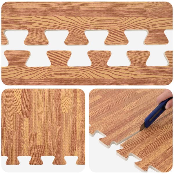 Golvmatta 40 pcs trä 14,4 m² EVA-skum