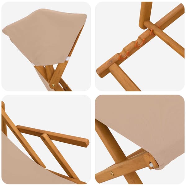 Deck Chair 4 st 3 Position Massiv Eukalyptus Trä Taupe