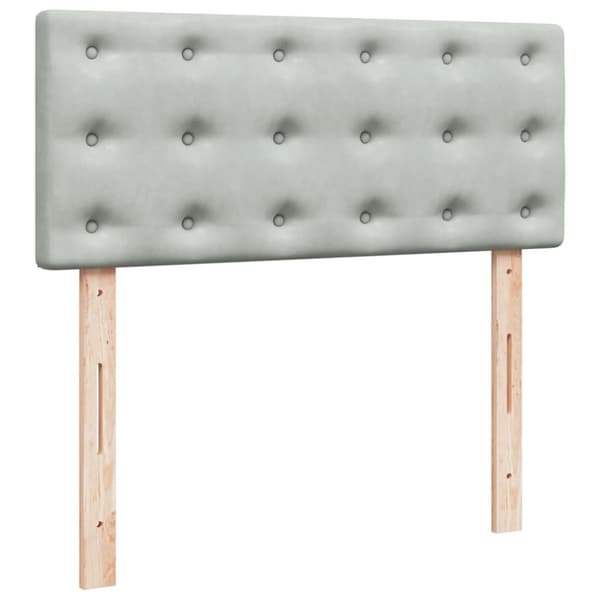 Ramsäng med madrass ljusgrå 120x200 cm sammet