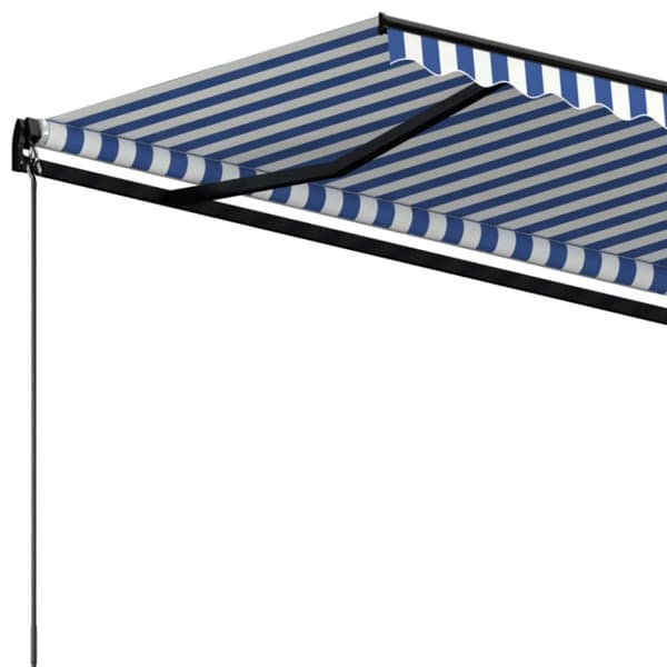 Markis manuellt infällbar 400x350 cm blå och vit