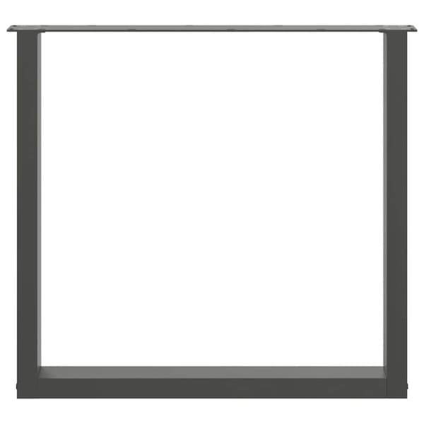 Matbordsben U-formade 3 st antracit 90x(72-73) cm stål