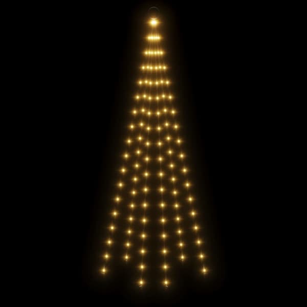 Julgran på flaggstång varmvit 108 LEDs 180 cm