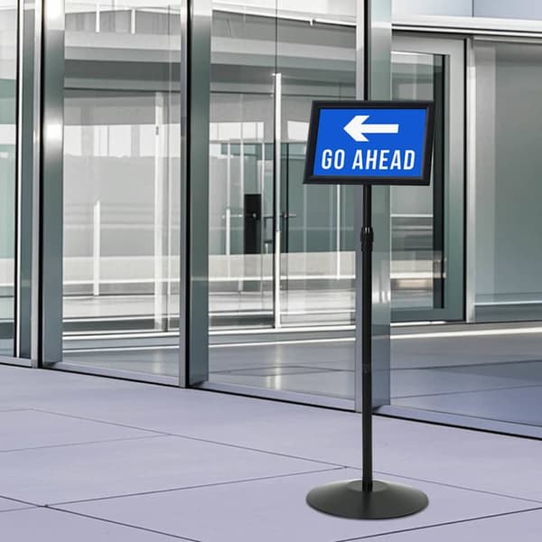 Pedestal affischställ Silver a4 PVC och stål