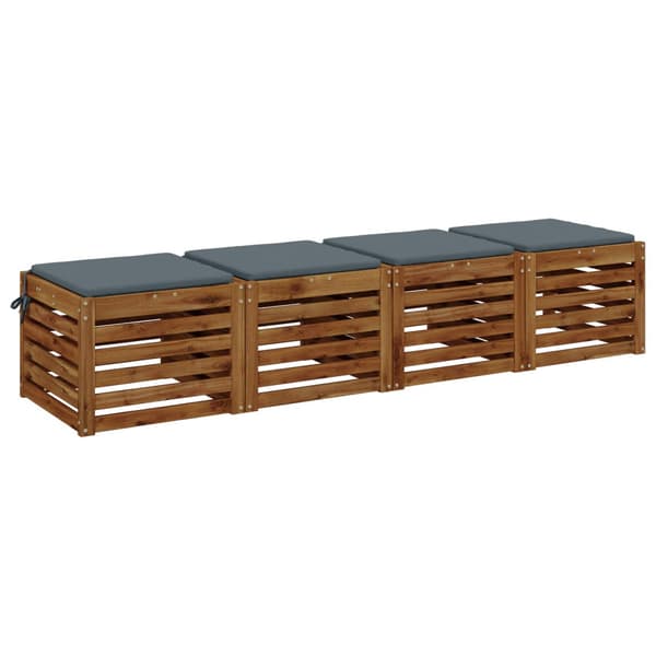 4-delade Sittdynor SOEST 4 st 100% Polyester Blå 45 x 45 x 3 cm