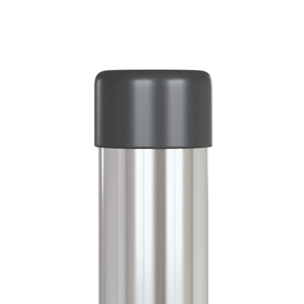 Stängselstolpe 2 pcs Silver 80 cm Pulverlackerad stål