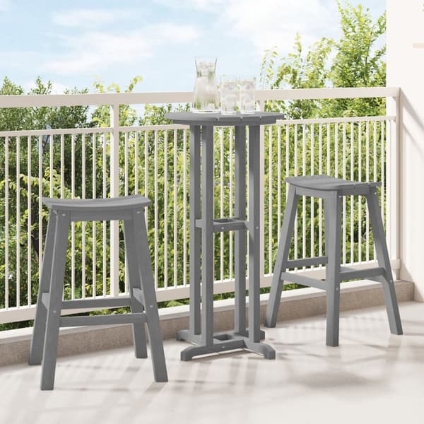 Barpall 2 pcs Ljusgrå 52 x 43 x 73,5 cm HDPE