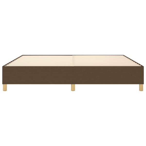 Boxspring-sängram mörkbrun 200x200 cm tyg
