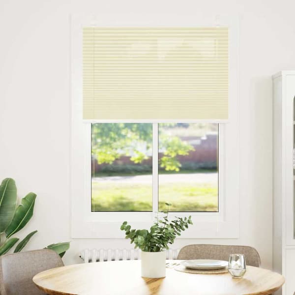 Plisserad persienn cremefärgad 85x100 cm tyg bredd 84,4 cm