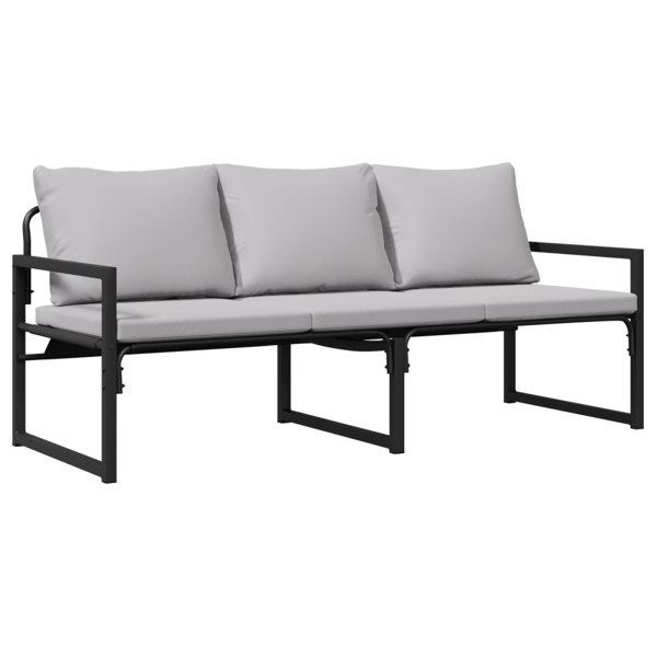 Trädgårdsmöbler med kudde Ljusgrå 180 x 72,5 x 71 cm Polyester