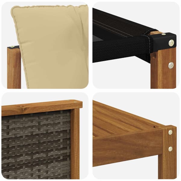 Utomhussoffset med kudde 9 pcs Naturlig och Beige