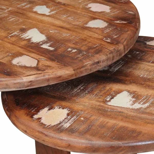 Nesting Kaffe Bord 3 pcs Flerfärgsdesign Massivt återvunnet trä