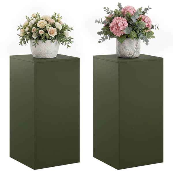 Växtställ 2 pcs Olivgrön 40 x 40 x 80 cm Stål