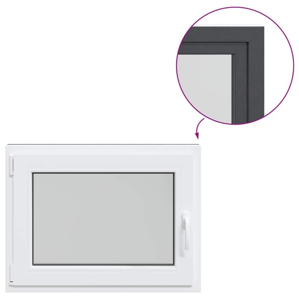 Källarfönster RISOR Antracit 80 x 70 cm PVC och glas