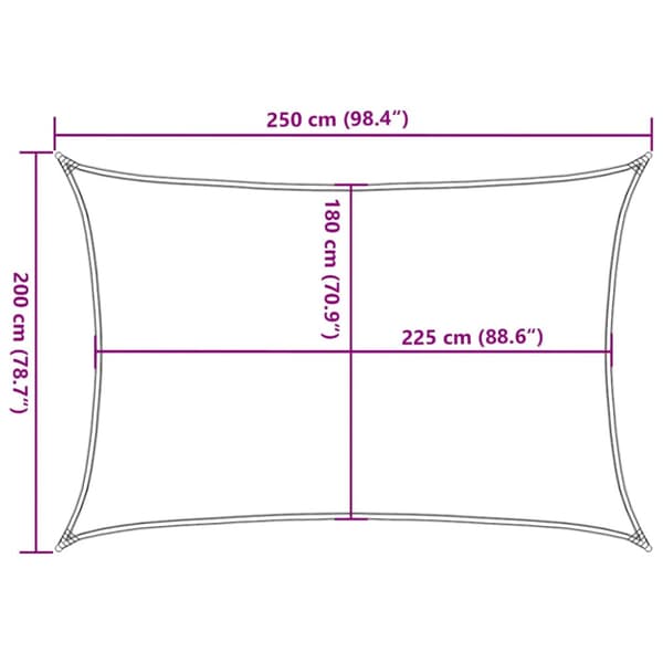 Solsegel 160 g/m² röd 2x2,5 m HDPE
