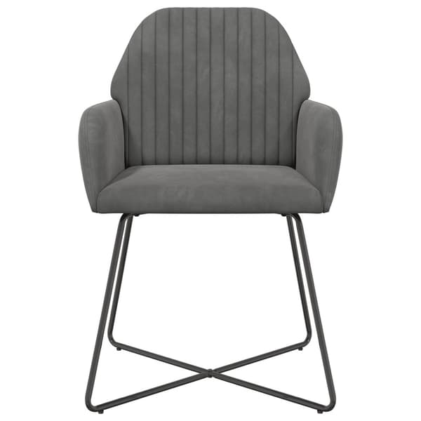 Matstolar 6 pcs Sammet Mörkgrå 55 x 50 x 84 cm