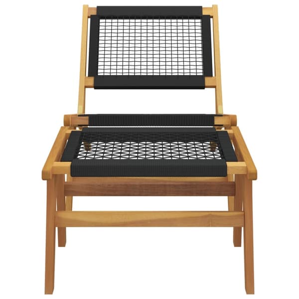 Trädgårdsstol med fotstöd massiv teak och polyester