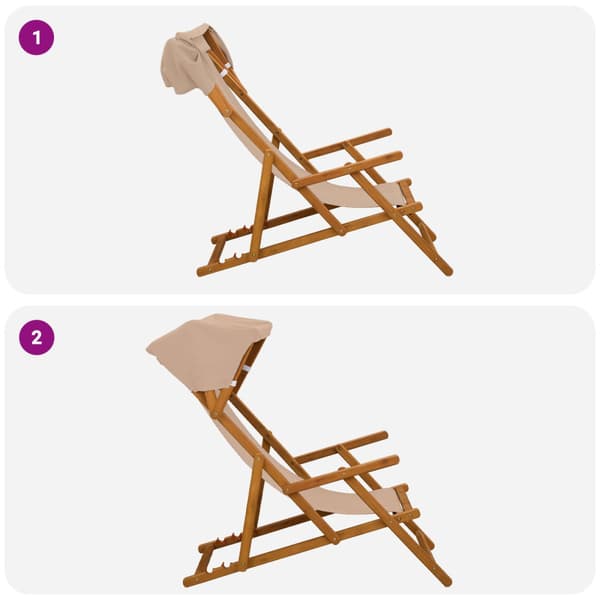 Deck Chair 4 st 3 Position Massiv Eukalyptus Trä Taupe