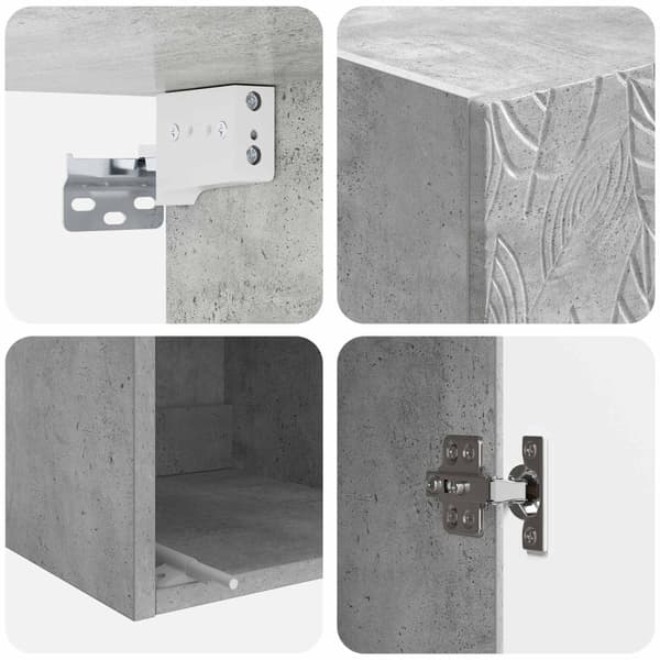 Skåpset 2 pcs Betonggrå Konstruerat trä