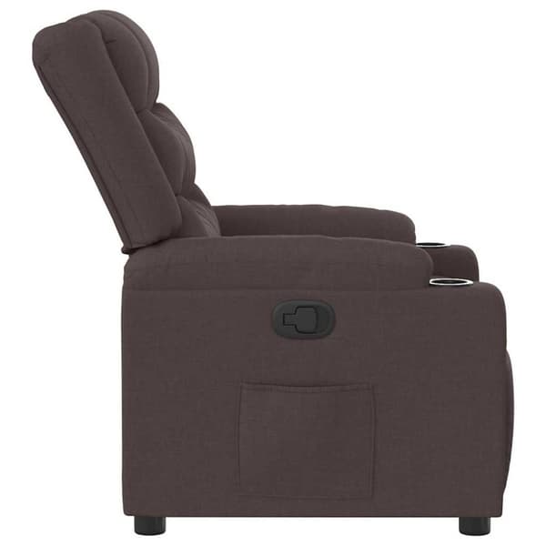 Reclinerfåtölj mörkbrun tyg