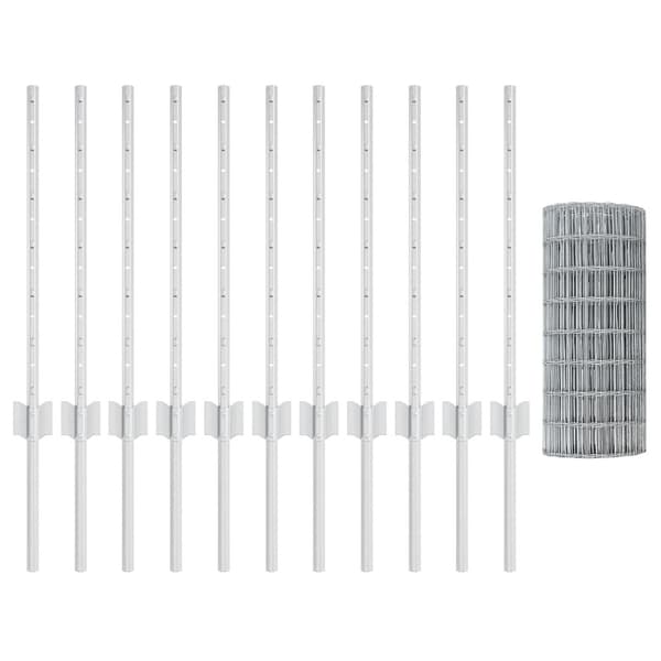 Stängsel med stolpe Silver 0,6 x 25 m Stål