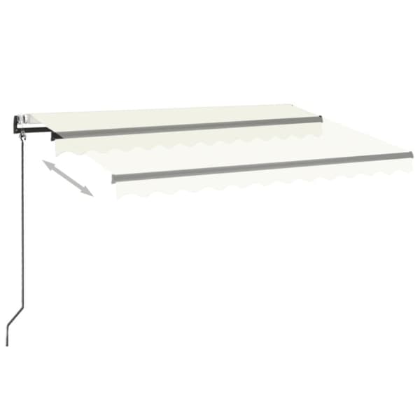 Automatisk markis med vindsensor & LED 350x250 cm gräddvit