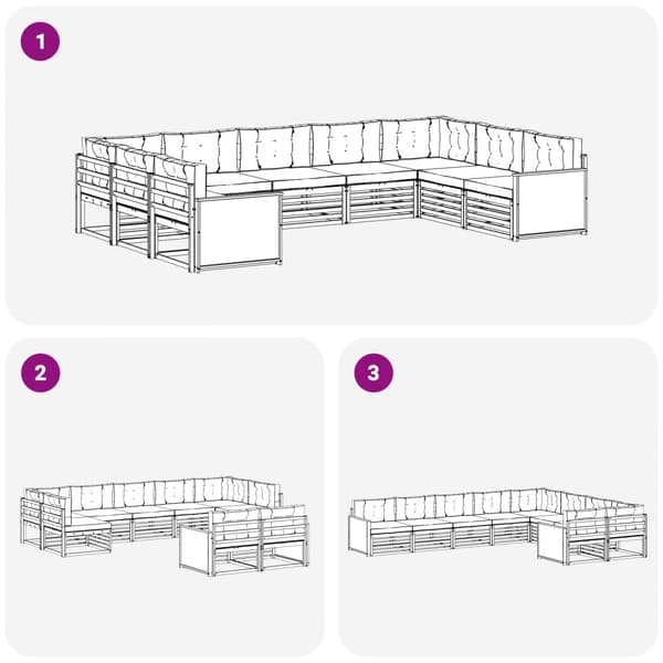 Utomhussoffset 9 pcs Naturlig och Beige Massivt Akaciaträ