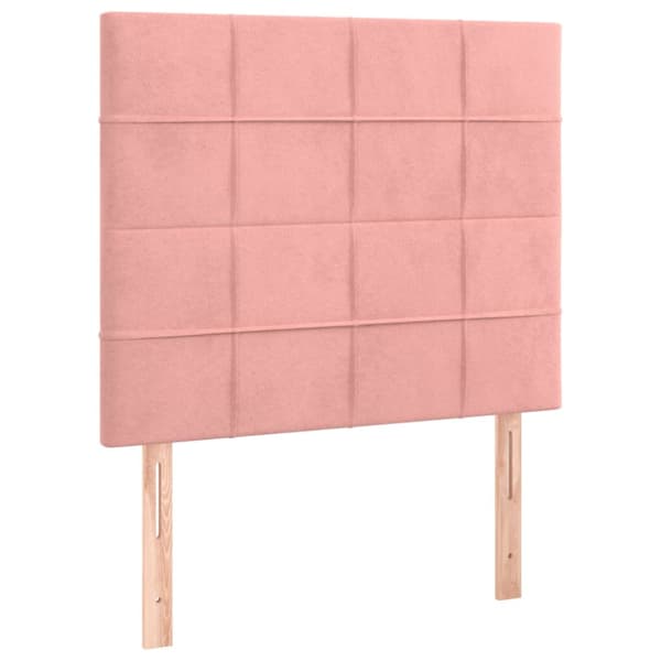 Sänggavel rosa 100x5x118/128 cm sammet
