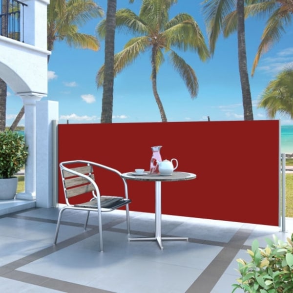Infällbar sidomarkis 120 x 300 cm röd