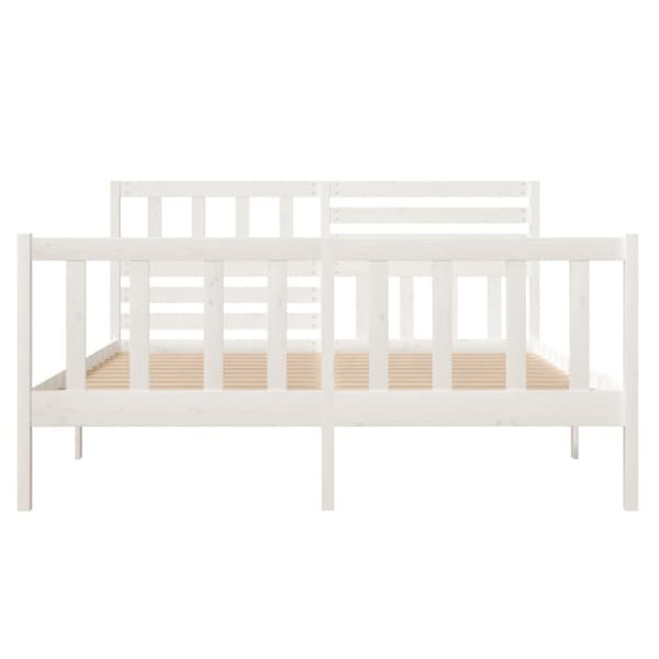 Sängram massiv furu 120x190 cm vit