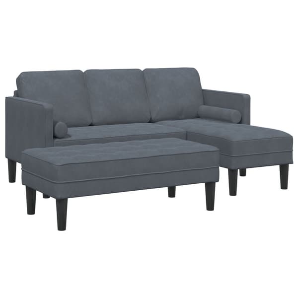 Soffset med kudde 2 pcs Mörkgrå Polyester