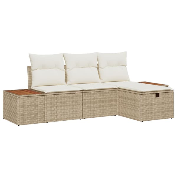 Trädgårdsoffset 4 st Beige konstrotting