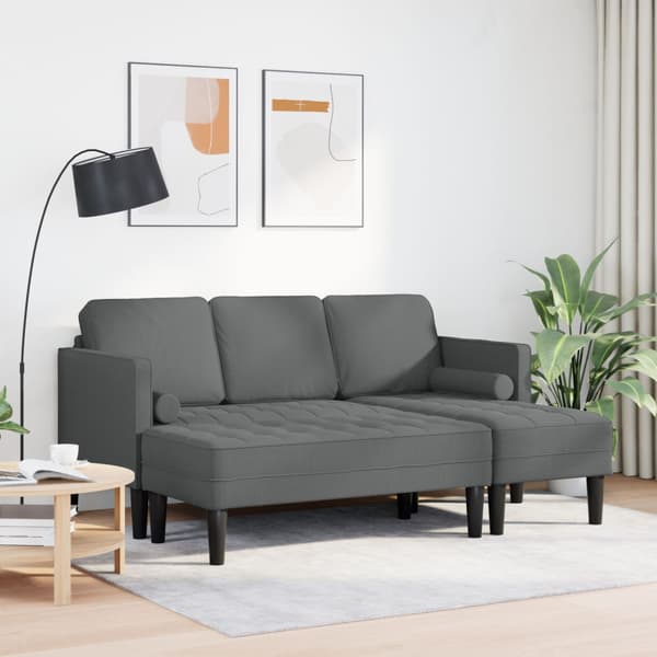 Soffset med kudde 2 pcs Mörkgrå Polyester