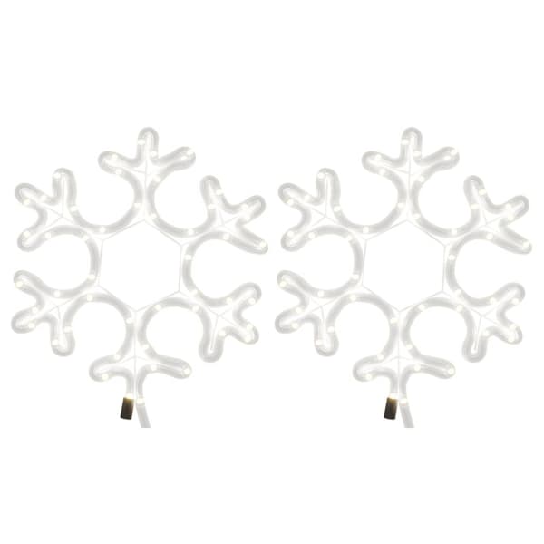 Snöflinga ljusslinga med LED 2 st varmvit 27x27 cm